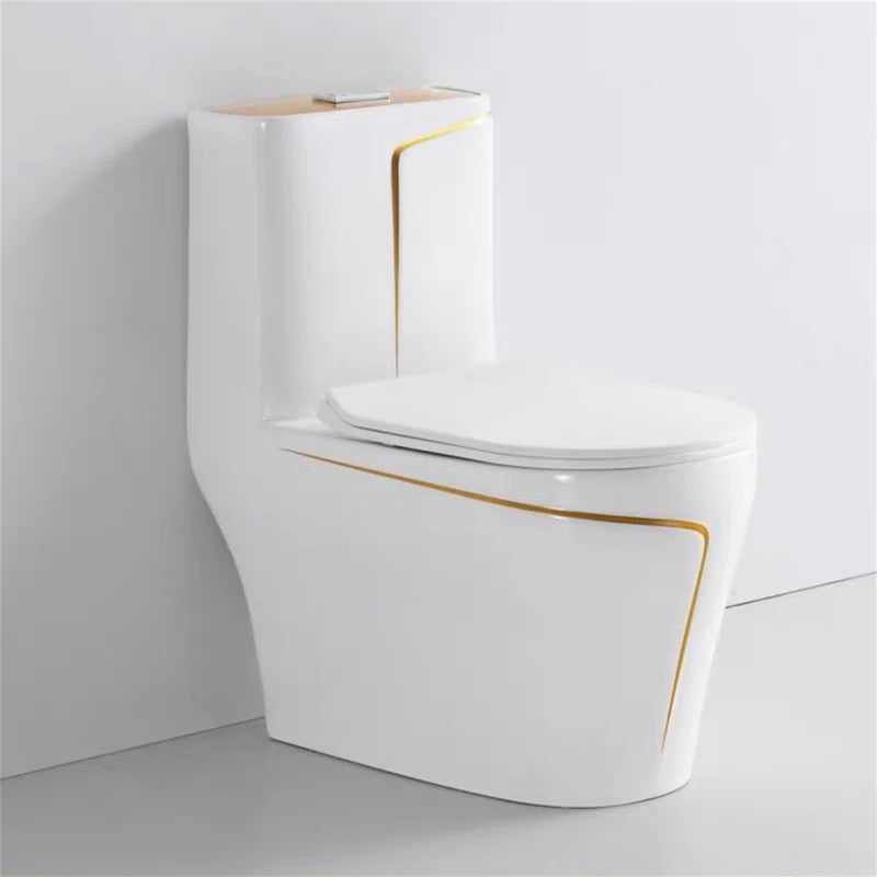 Elegant Design Ceramic Modern One-Piece Floor Mounted Toilet with Soft-Close Seat