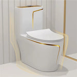 Elegant Design Ceramic Modern One-Piece Floor Mounted Toilet with Soft-Close Seat