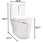 Elegant Design Ceramic Modern One-Piece Floor Mounted Toilet with Soft-Close Seat