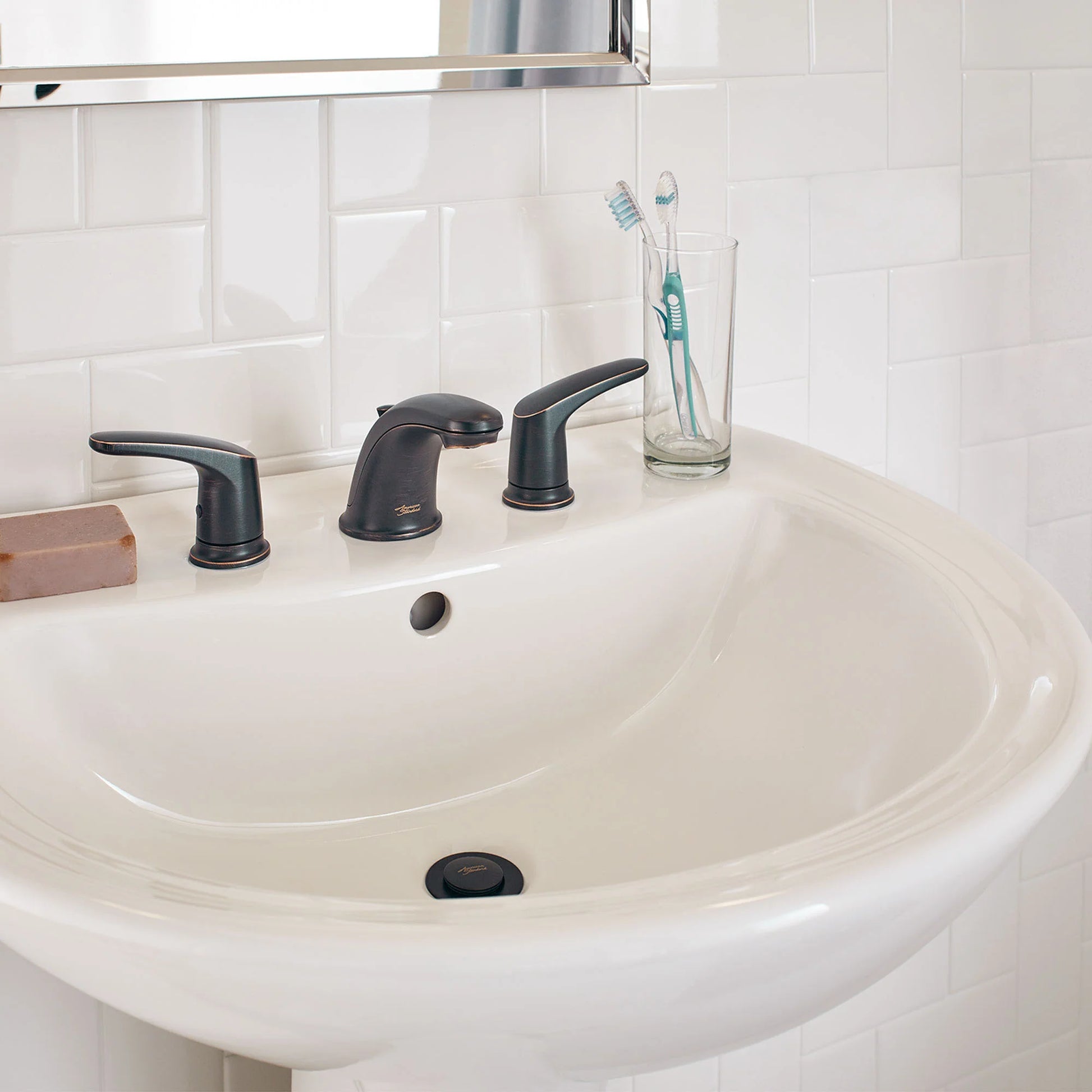 American Standard Colony PRO 8" Widespread 2-Handle Bathroom Faucet, 1.2 GPM, Lever Handles