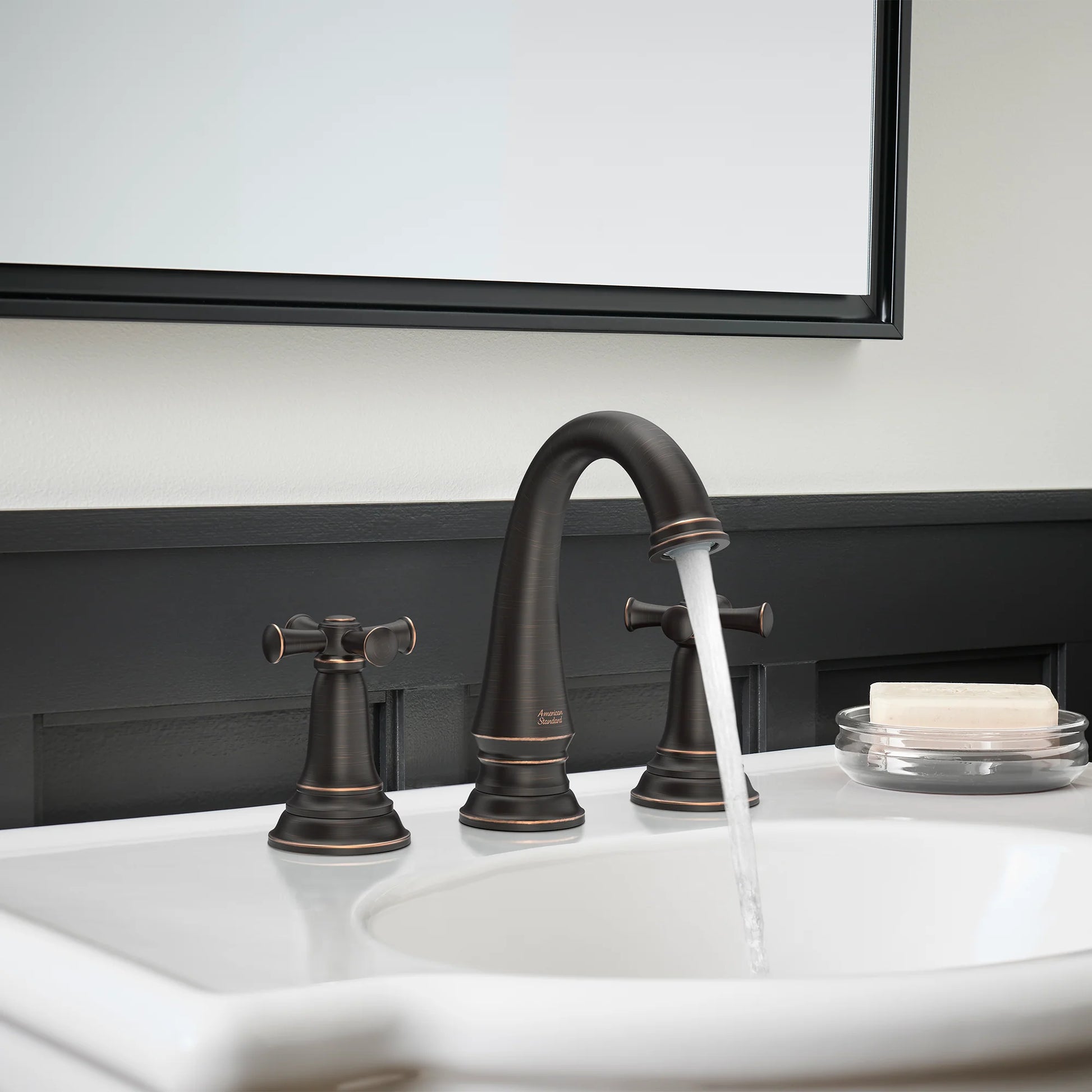 American Standard Delancey 8-Inch Widespread 2-Handle Bathroom Faucet with Cross Handles, 1.2 GPM