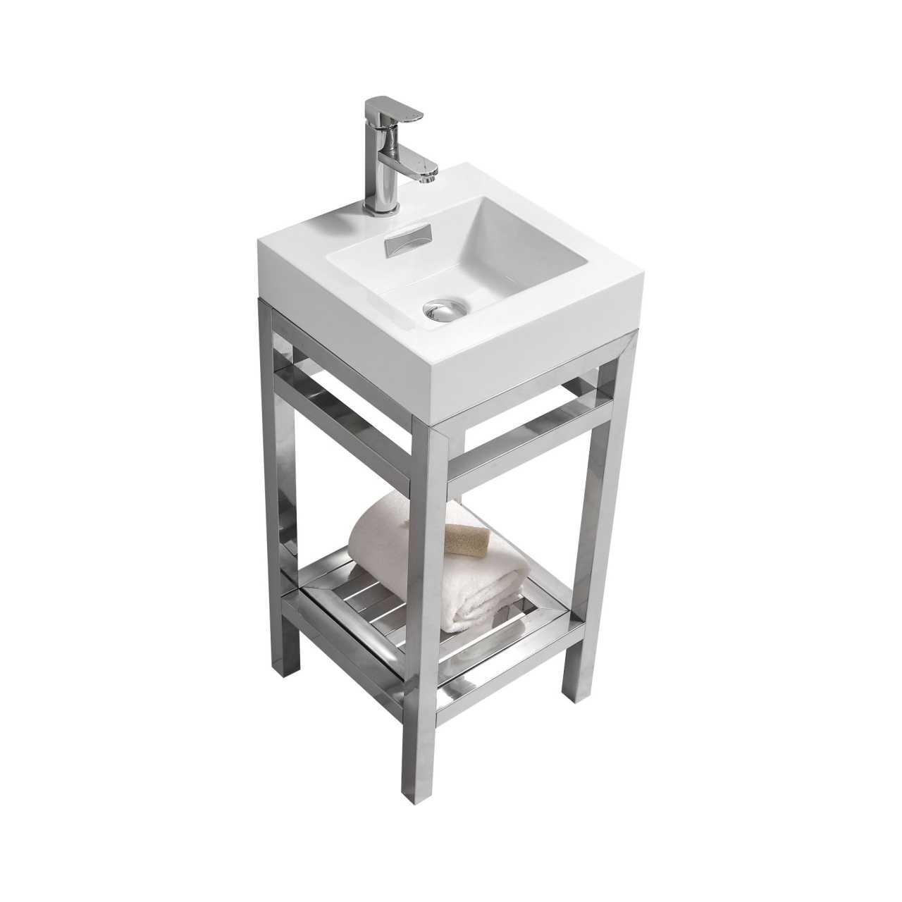 Cisco ā Stainless Steel Console W/ White Acrylic Sink