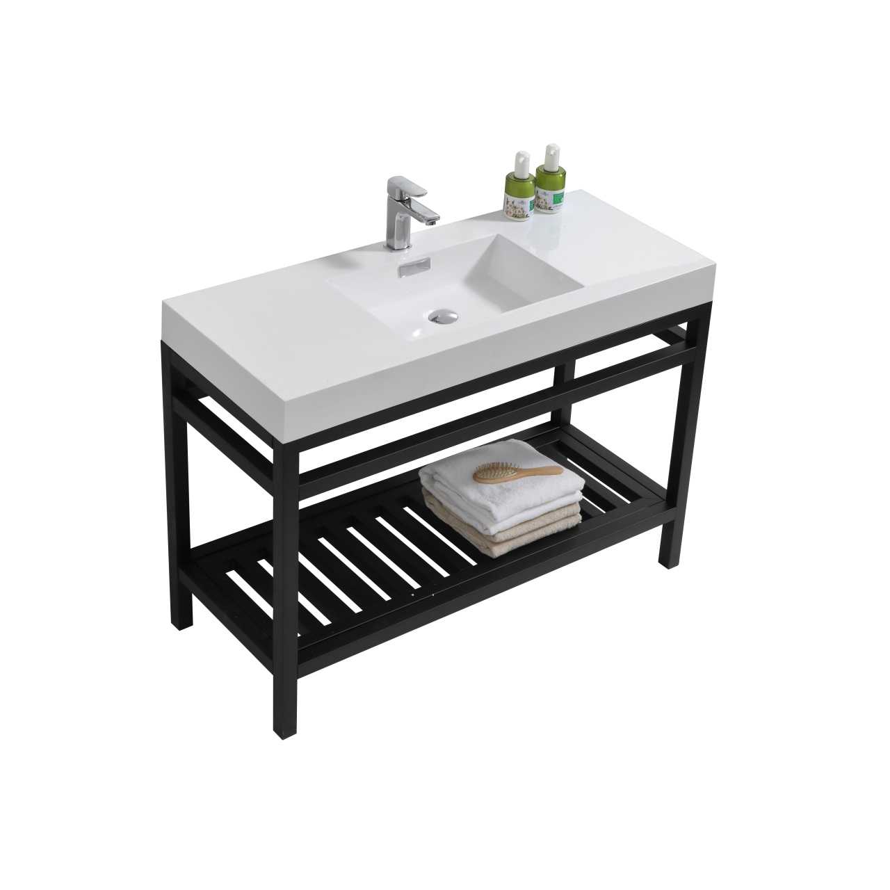 Cisco ā Stainless Steel Console W/ White Acrylic Sink