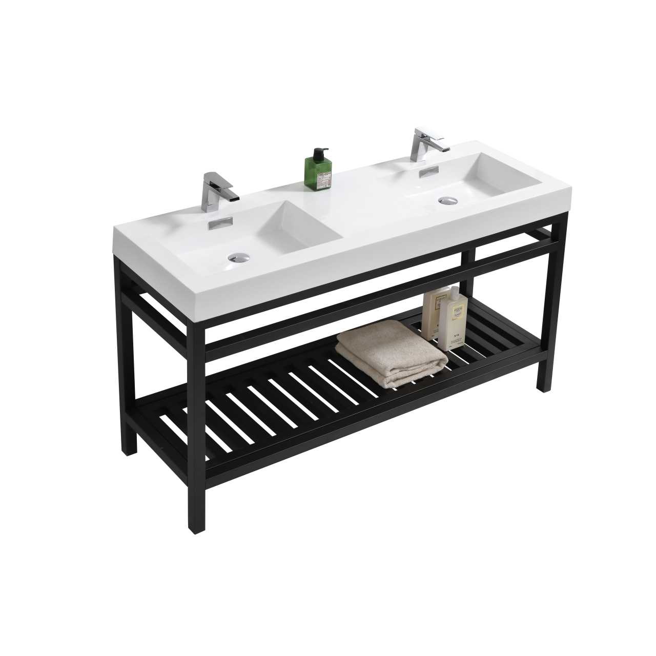 Cisco ā Stainless Steel Console W/ White Acrylic Sink