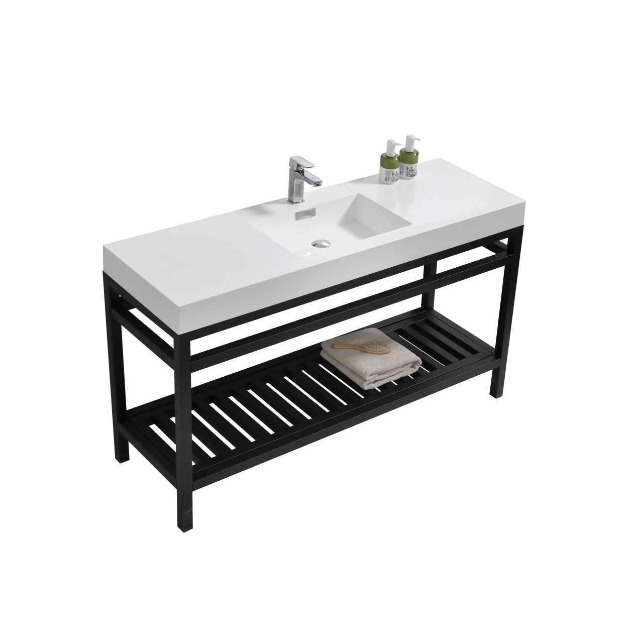 Cisco ā Stainless Steel Console W/ White Acrylic Sink