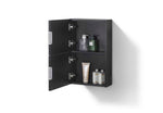 Bliss 14″ Wide by 24″ High Linen Side Cabinet With One Door in Black Wood Finish
