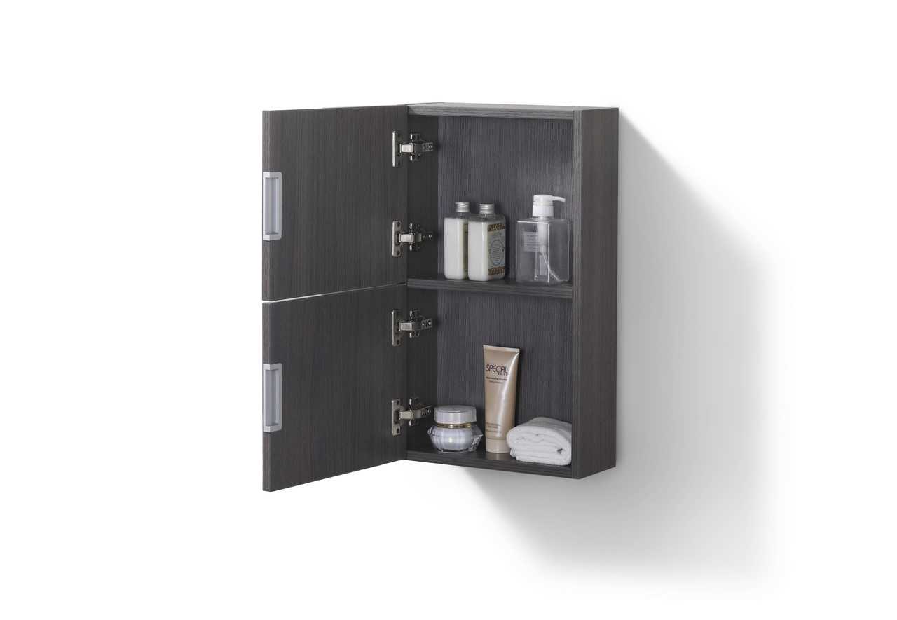 Bliss 14ā³ Wide by 24ā³ High Linen Side Cabinet With One Door in Gray Oak Finish