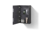 Bliss 14″ Wide by 24″ High Linen Side Cabinet With One Door in High Gloss Gray Oak Finish