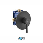 Aqua Rondo Shower Set w/ Ceiling Mount 12″ Rain Shower Head – Black