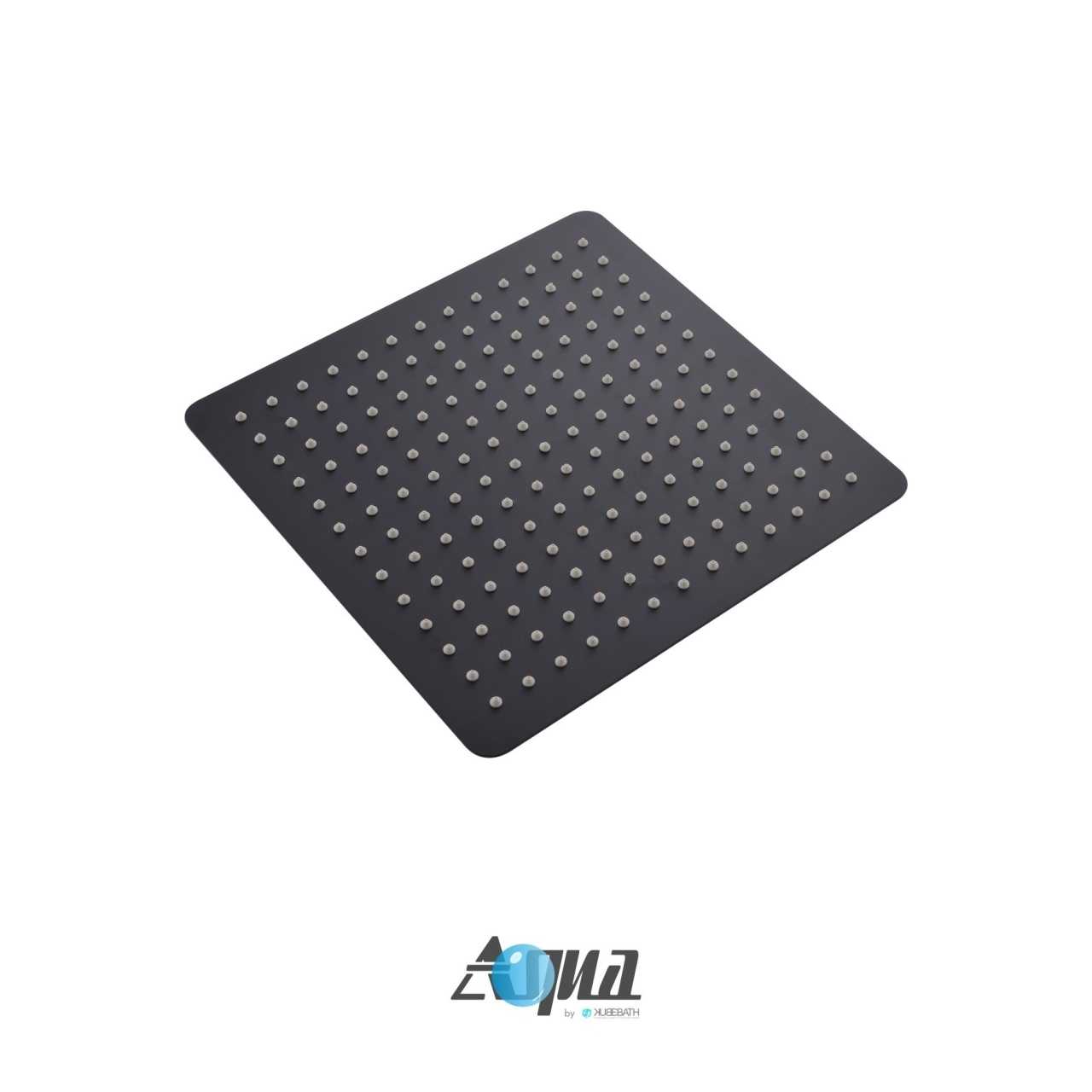 Aqua Piazza Matte Black Shower Set with 12ā³ Ceiling Mount Square Rain Shower and 4 Body Jets