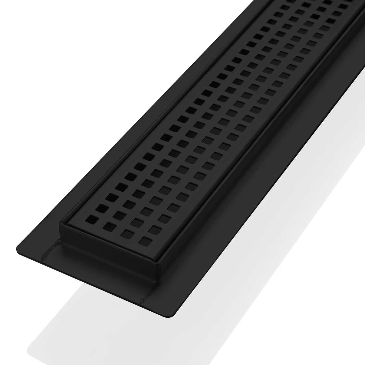 Kube 48″ Linear Drain with Pixel Grate – Matte Black