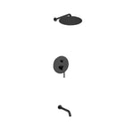 Aqua Rondo Shower Set w/ 12″ Rain Shower and Tub Filler – Black