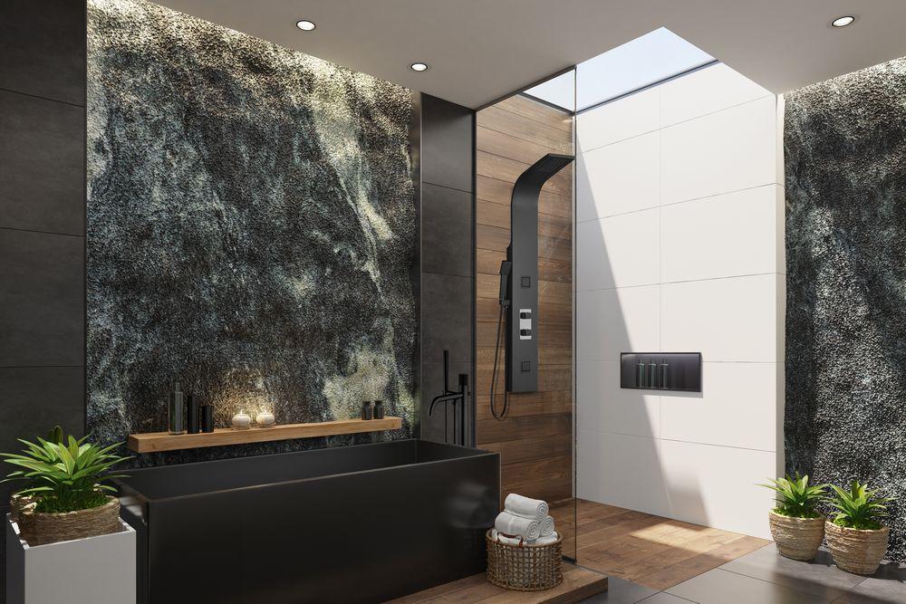 Bonno 64" Matte Black Square Bathtub