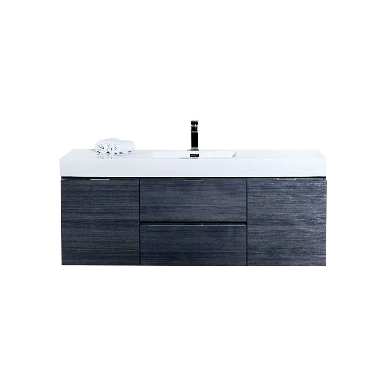 Bliss 60" Single Sink Wall Mount Modern Bathroom Vanity