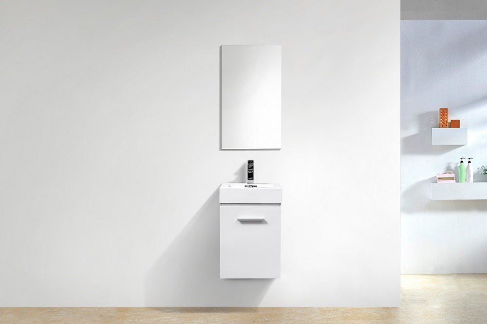 Bliss 16" Wall Mount Modern Bathroom Vanity