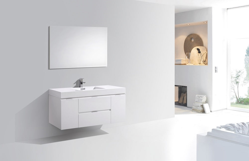 Bliss 48" Wall Mount Modern Bathroom Vanity