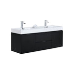Bliss 60" Double Sink Wall Mount Modern Bathroom Vanity
