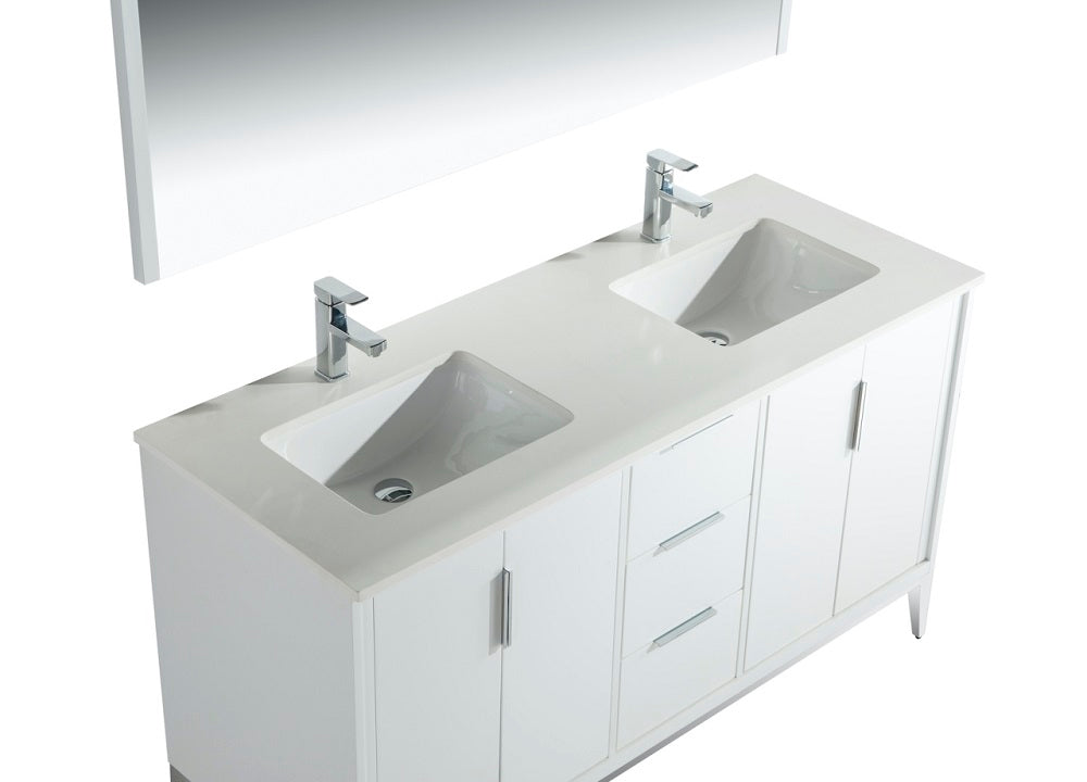 Divani 60" Double Sink Gloss Vanity with Quartz Countertop