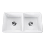 Emirald 33" x 18" Fire Clay Farmhouse Double Kitchen Sink