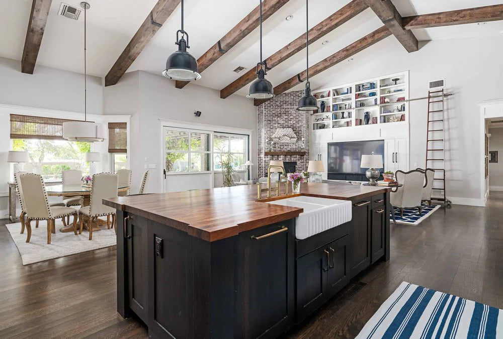 Emirald 33" x 18" Fire Clay Farmhouse Double Kitchen Sink