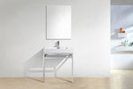 Haus 30" Stainless Steel Console With White Acrylic Sink