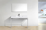 Haus 40" Stainless Steel Console With White Acrylic Sink