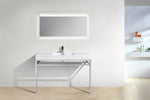 Haus 40" Stainless Steel Console With White Acrylic Sink