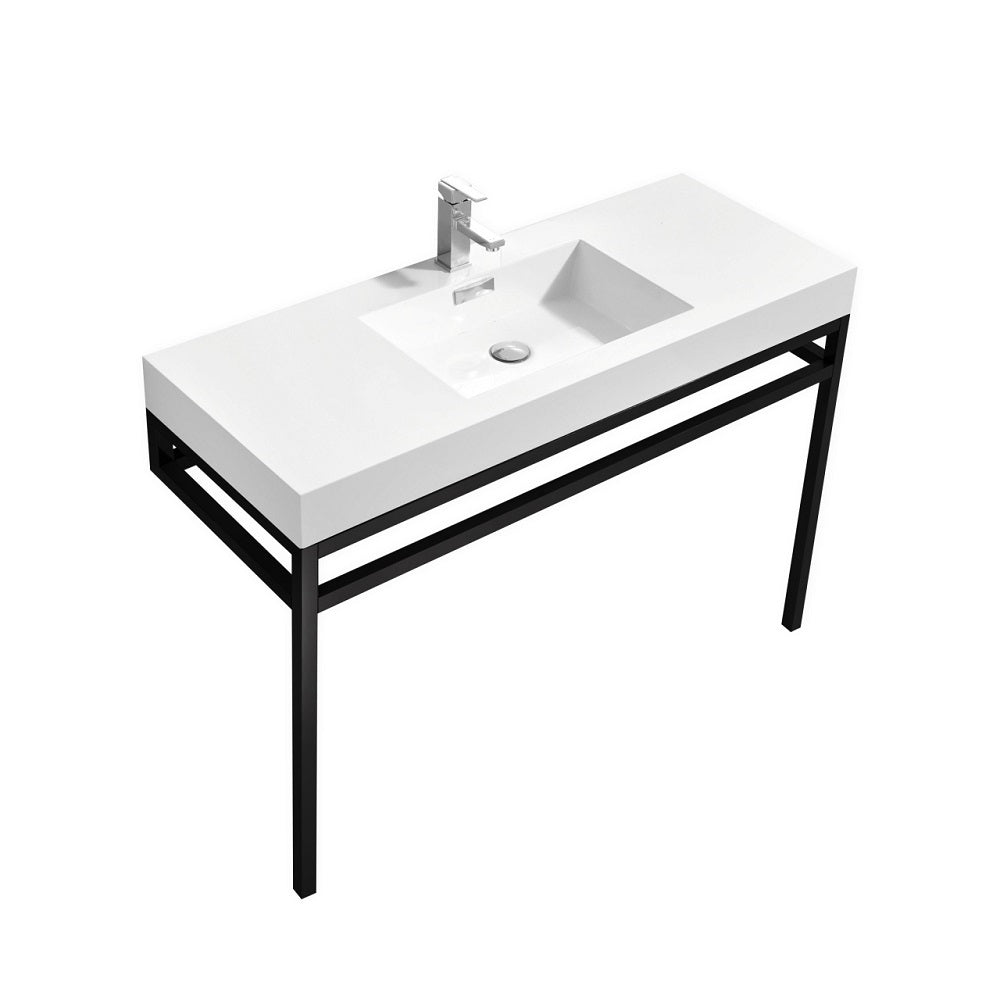 Haus 48" Stainless Steel Console With White Acrylic Sink
