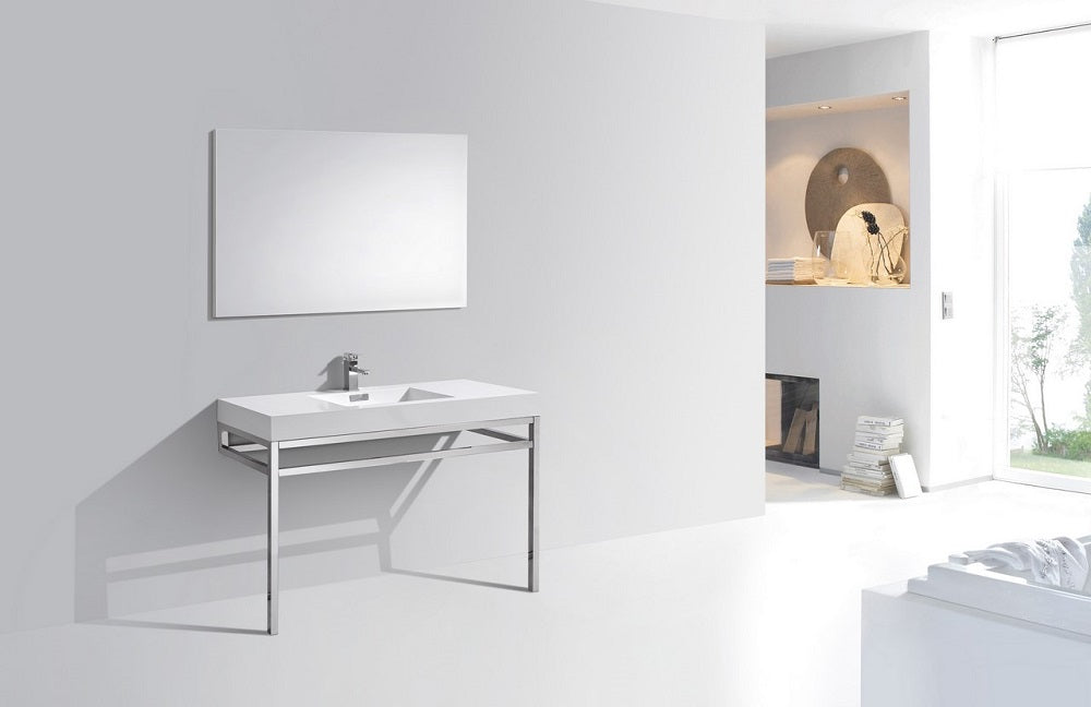Haus 48" Stainless Steel Console With White Acrylic Sink