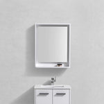 Bosco 24″ Framed Mirror With Shelve – Gloss White Finish