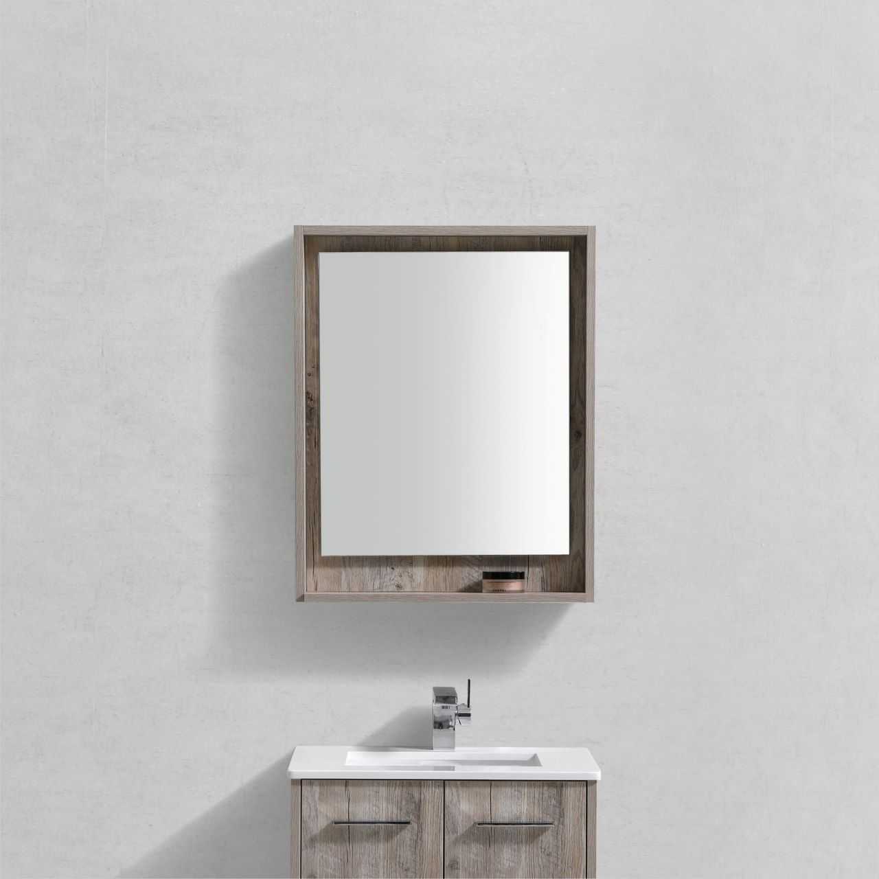 Bosco 24ā³ Framed Mirror With Shelve ā Nature Wood Finish
