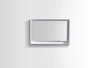 Bosco 40″ Framed Mirror With Shelve – Gloss White Finish