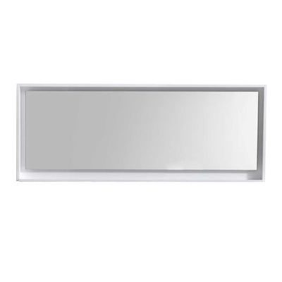 Bliss 70ā³ Framed Mirror With Shelve ā Gloss White Finish