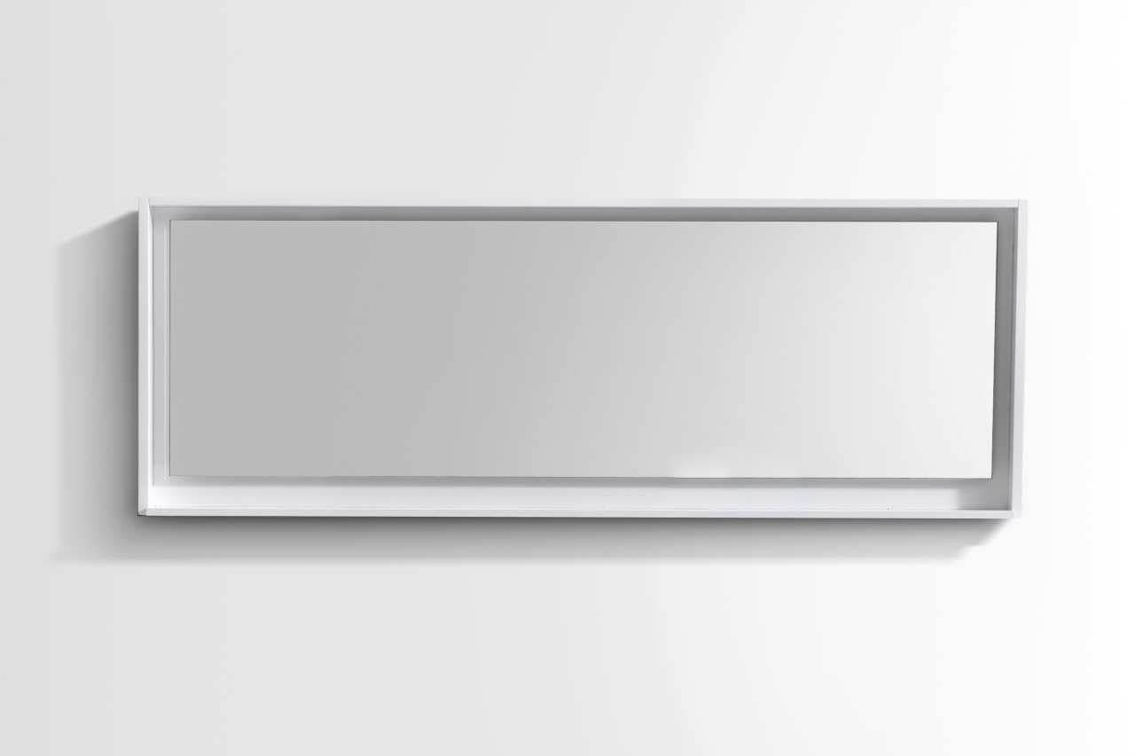 Bliss 80ā³ Framed Mirror With Shelve ā Gloss White Finish | Gloss White Finish