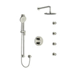 Riobel Riu Double Coaxial System with Hand Shower Rail, 4 Body Jets and Shower Head