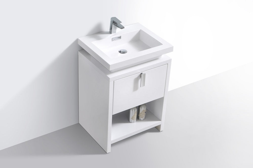 Levi 24" Modern Bathroom Vanity with Cubby Hole