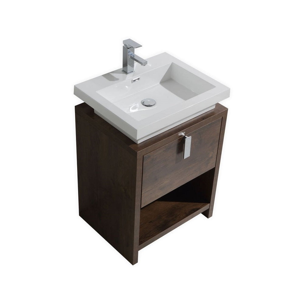 Levi 24" Modern Bathroom Vanity with Cubby Hole