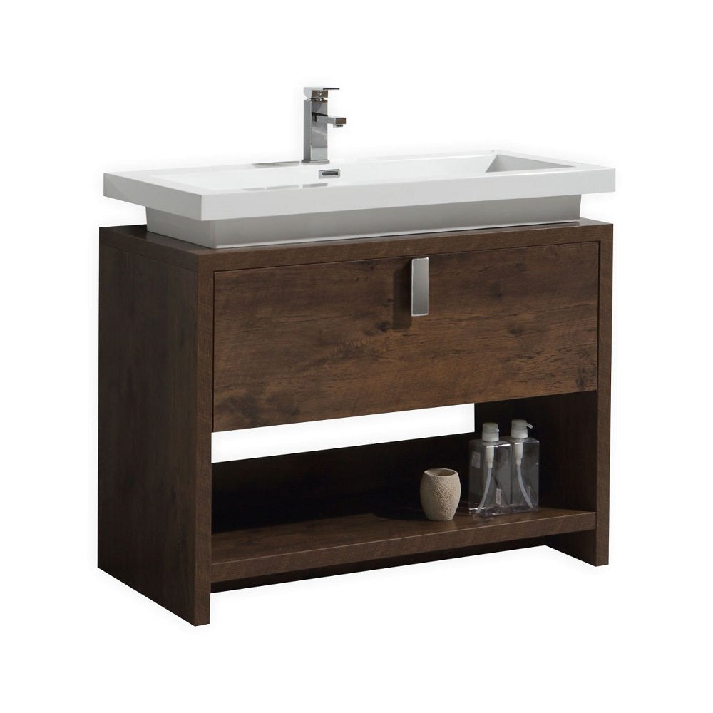 Levi 40" Modern Bathroom Vanity with Cubby Hole