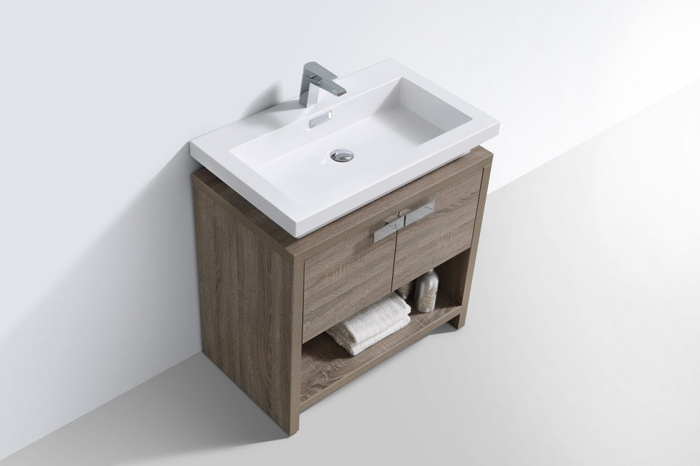 Levi 40" Modern Bathroom Vanity with Cubby Hole