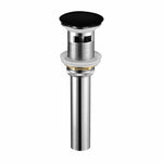 KubeBath Solid Brass Construction Pop-Up Drain With Overflow – Black