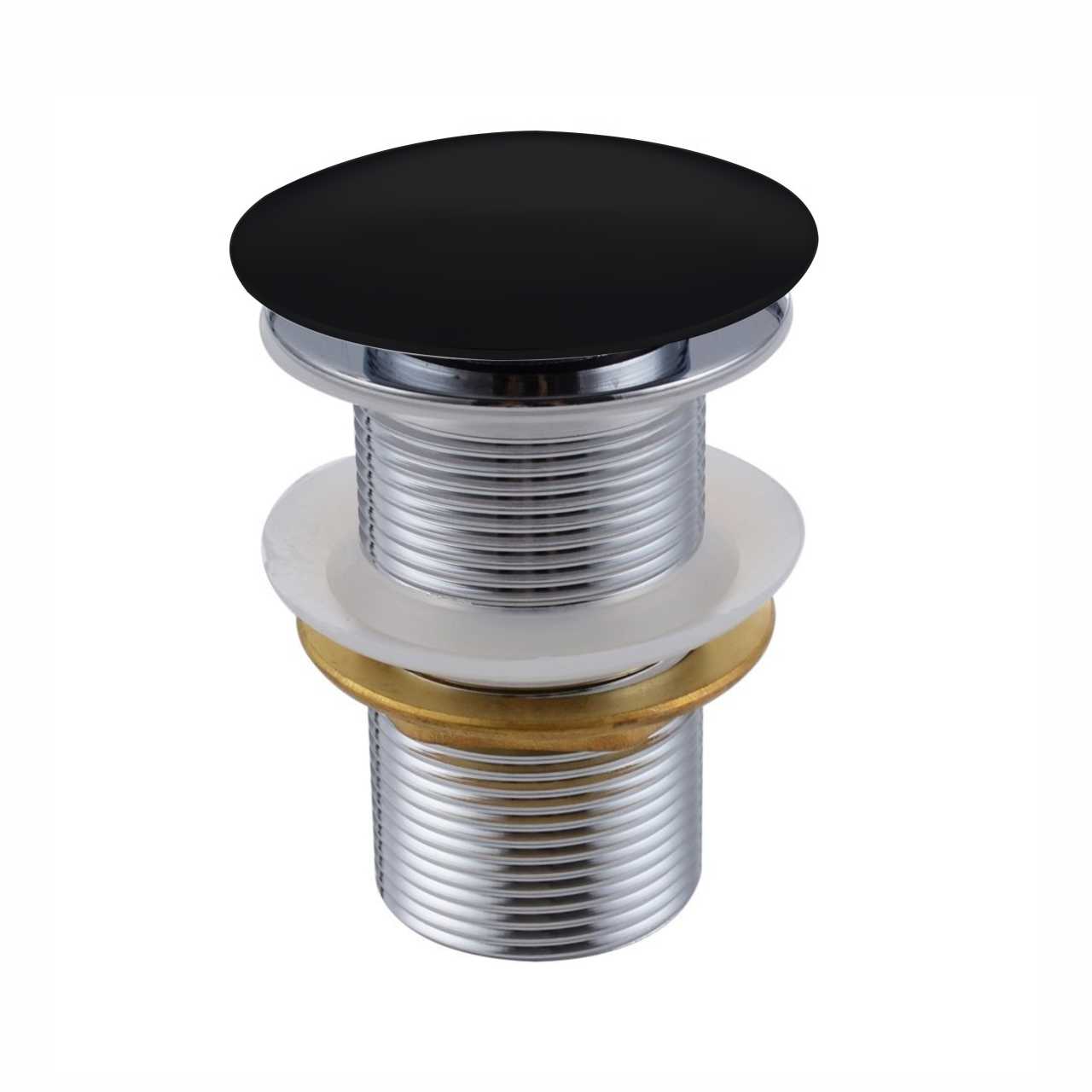 KubeBath Solid Brass Pop-Up Drain NO Overflow – Black