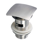 KubeBath Solid Brass Construction Square Pop-Up Drain With Overflow – Brushed Nickel