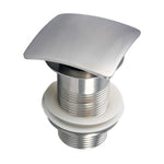 KubeBath Solid Brass Construction Square Pop-Up Drain NO Overflow – Brushed Nickel