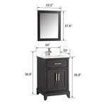 Vanity Art - Noble 24" Single Sink Bathroom Vanity Set with Sink and Mirror