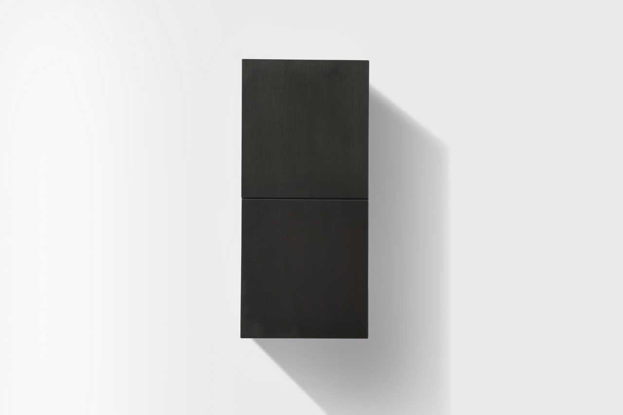 Bliss 12ā³ Wide by 28ā³ High Linen Side Cabinet With Two Doors in Black Wood Finish