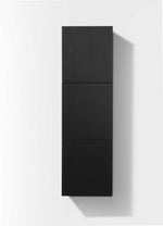 Bliss 18″ Wide by 59″ High Linen Side Cabinet With Three Doors in Black Wood Finish