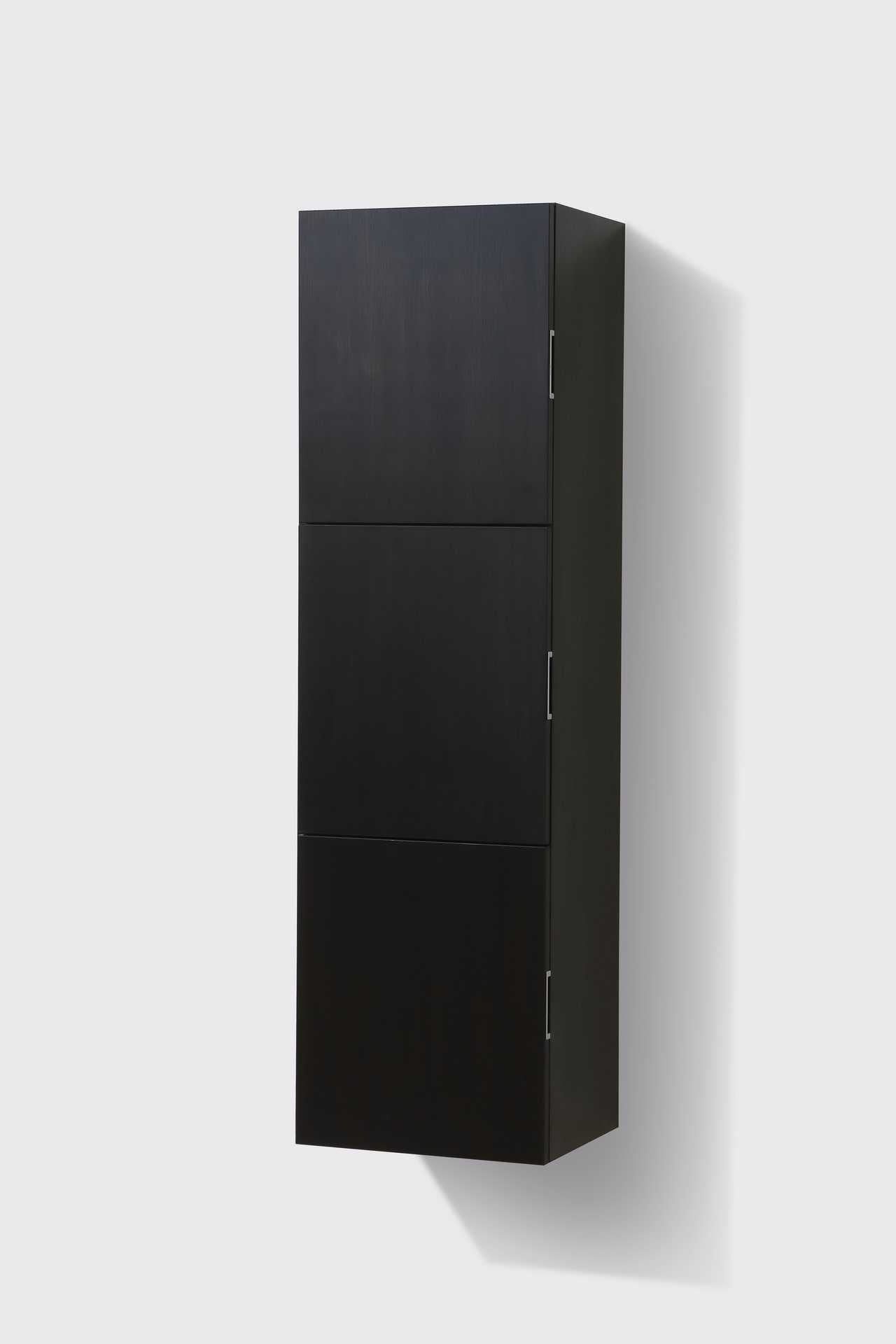 Bliss 18ā³ Wide by 59ā³ High Linen Side Cabinet With Three Doors in Black Wood Finish