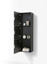 Bliss 18″ Wide by 59″ High Linen Side Cabinet With Three Doors in Black Wood Finish