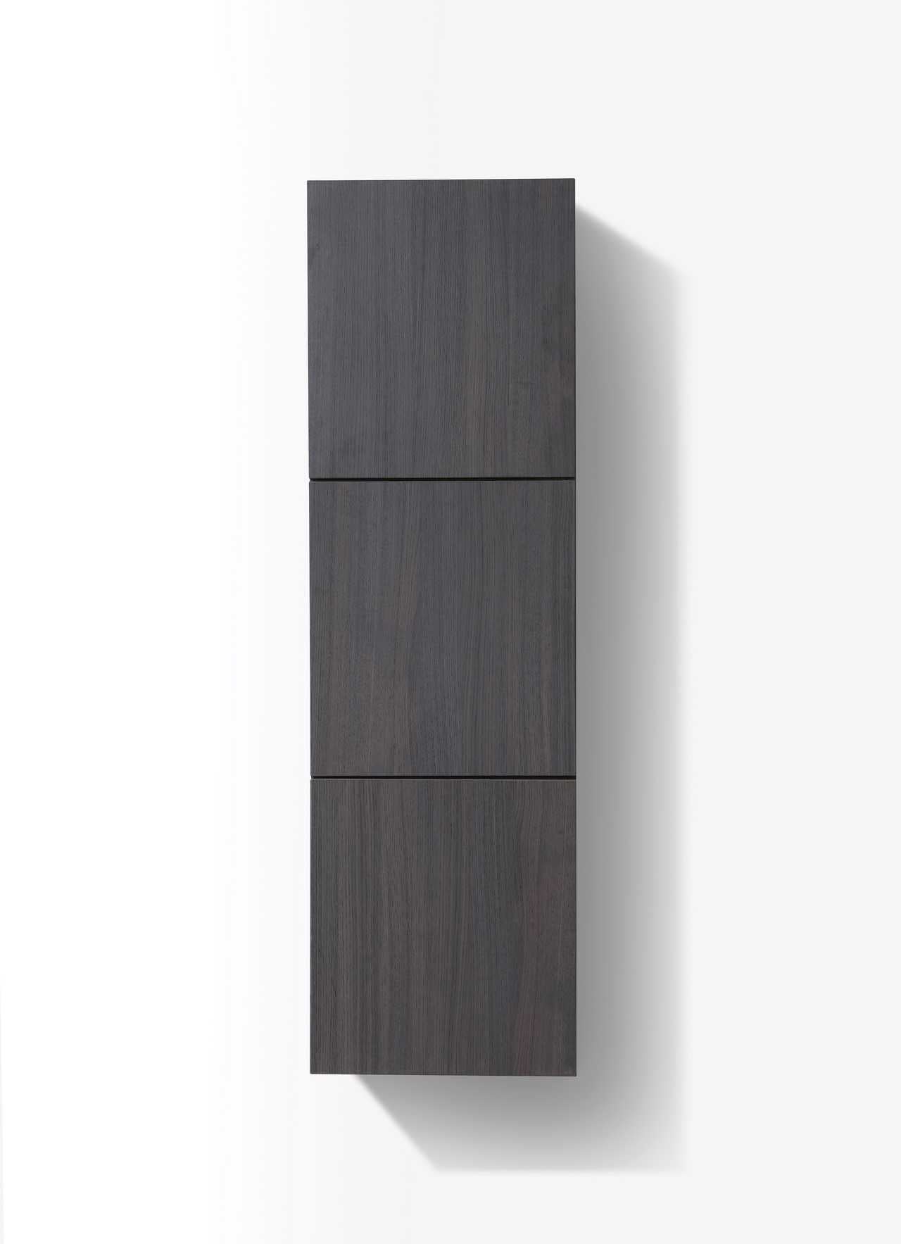 Bliss 18ā³ Wide by 59ā³ High Linen Side Cabinet With Three Doors in High Gloss Gray Oak Finish