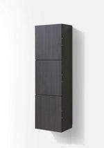 Bliss 18″ Wide by 59″ High Linen Side Cabinet With Three Doors in High Gloss Gray Oak Finish
